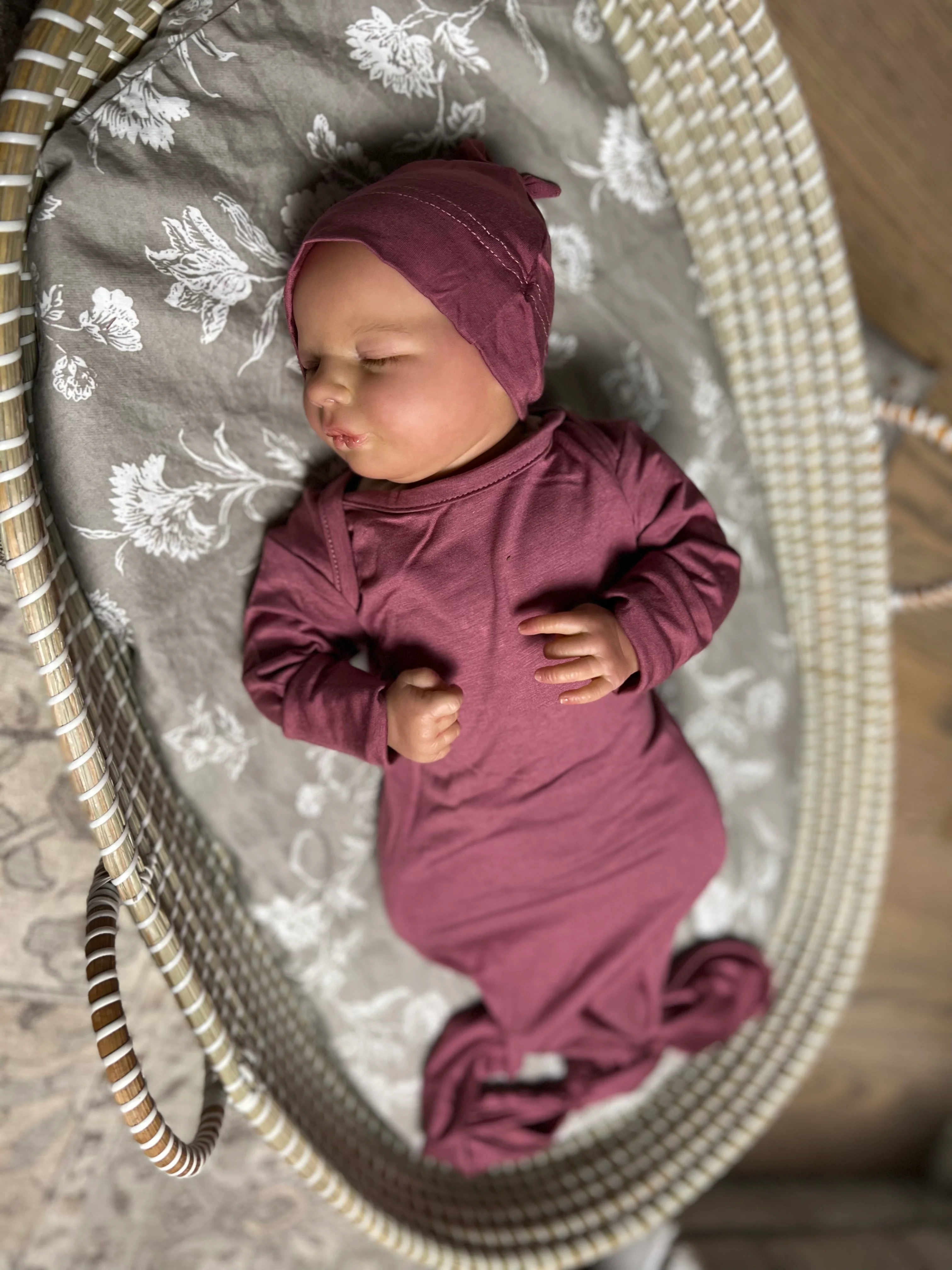 Baby Knot Gown Set: Dusty Rose - Image 2