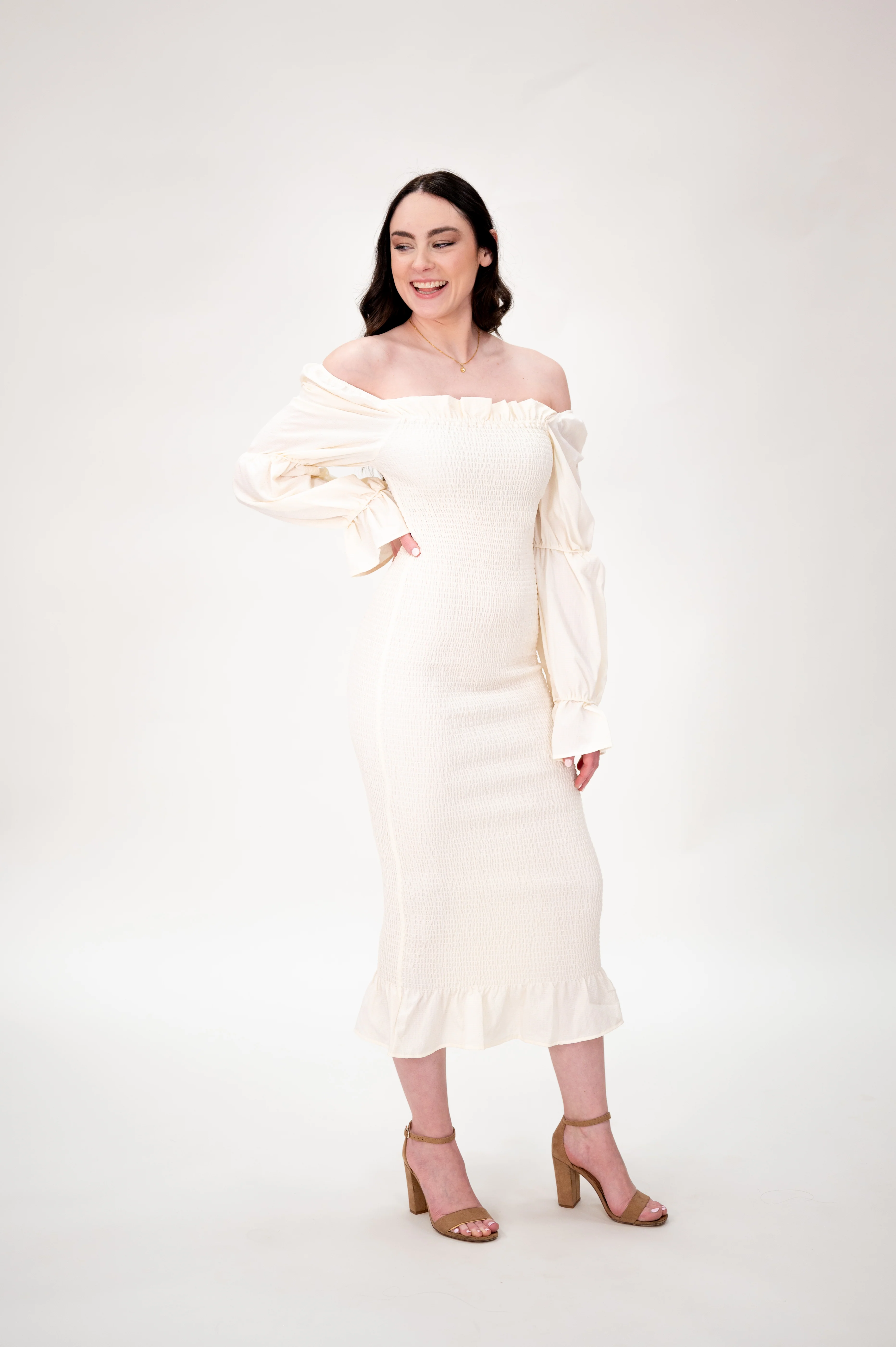 Daphne Dress in Cremé - Image 11
