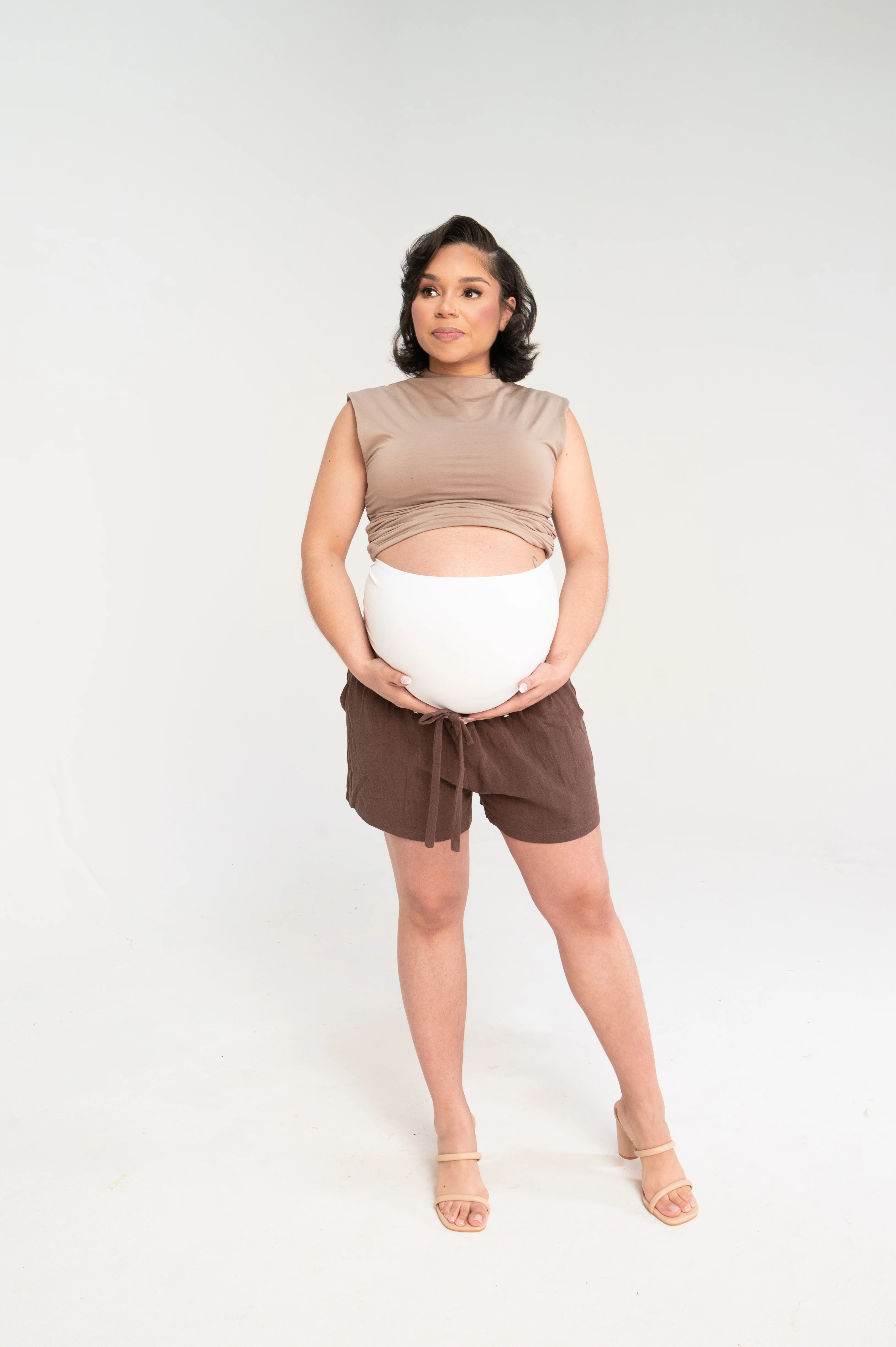 Tessa Linen Maternity Shorts