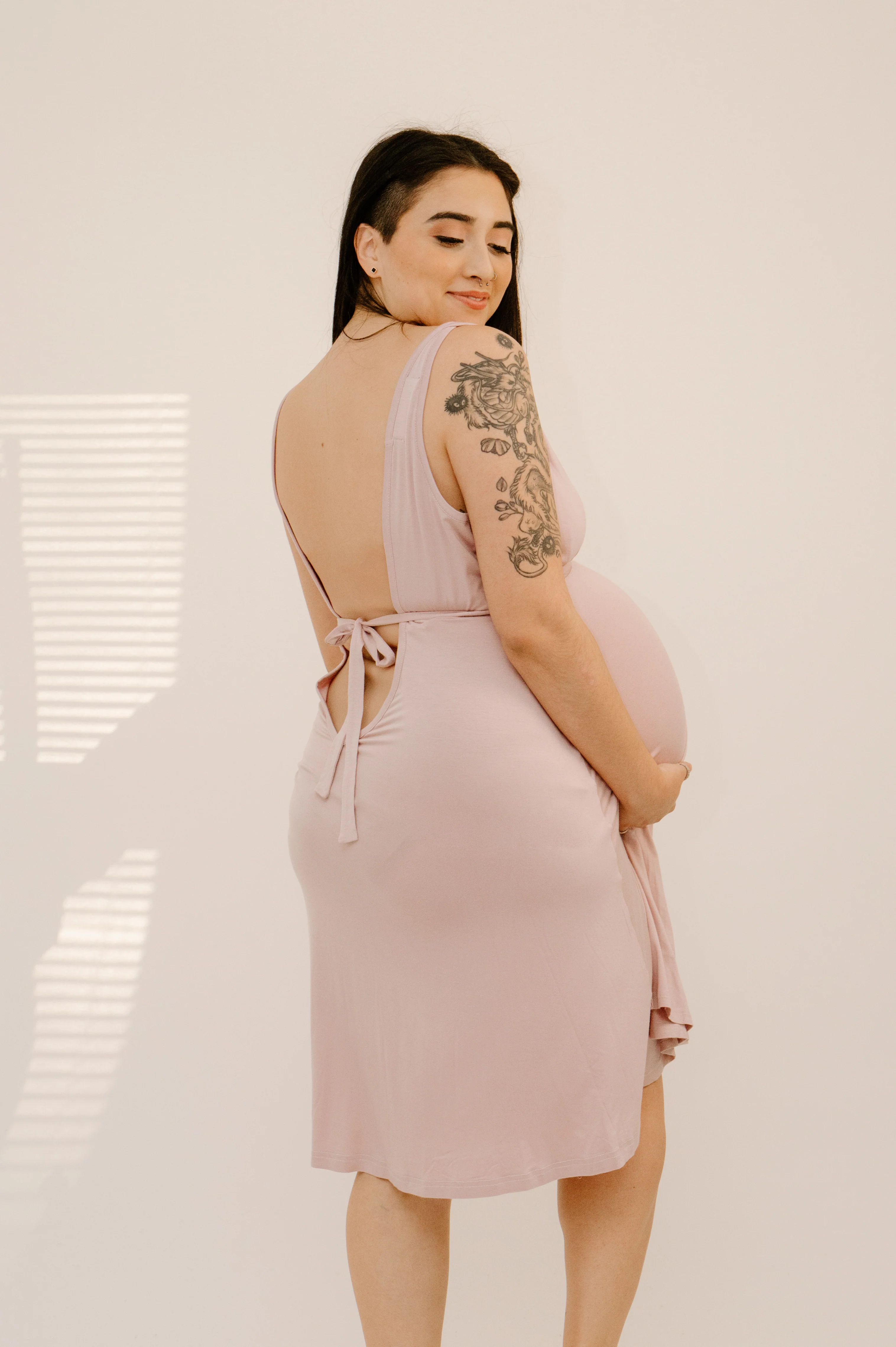 Juliet Labor & Postpartum Gown in Mauve-Limited Time - Image 3