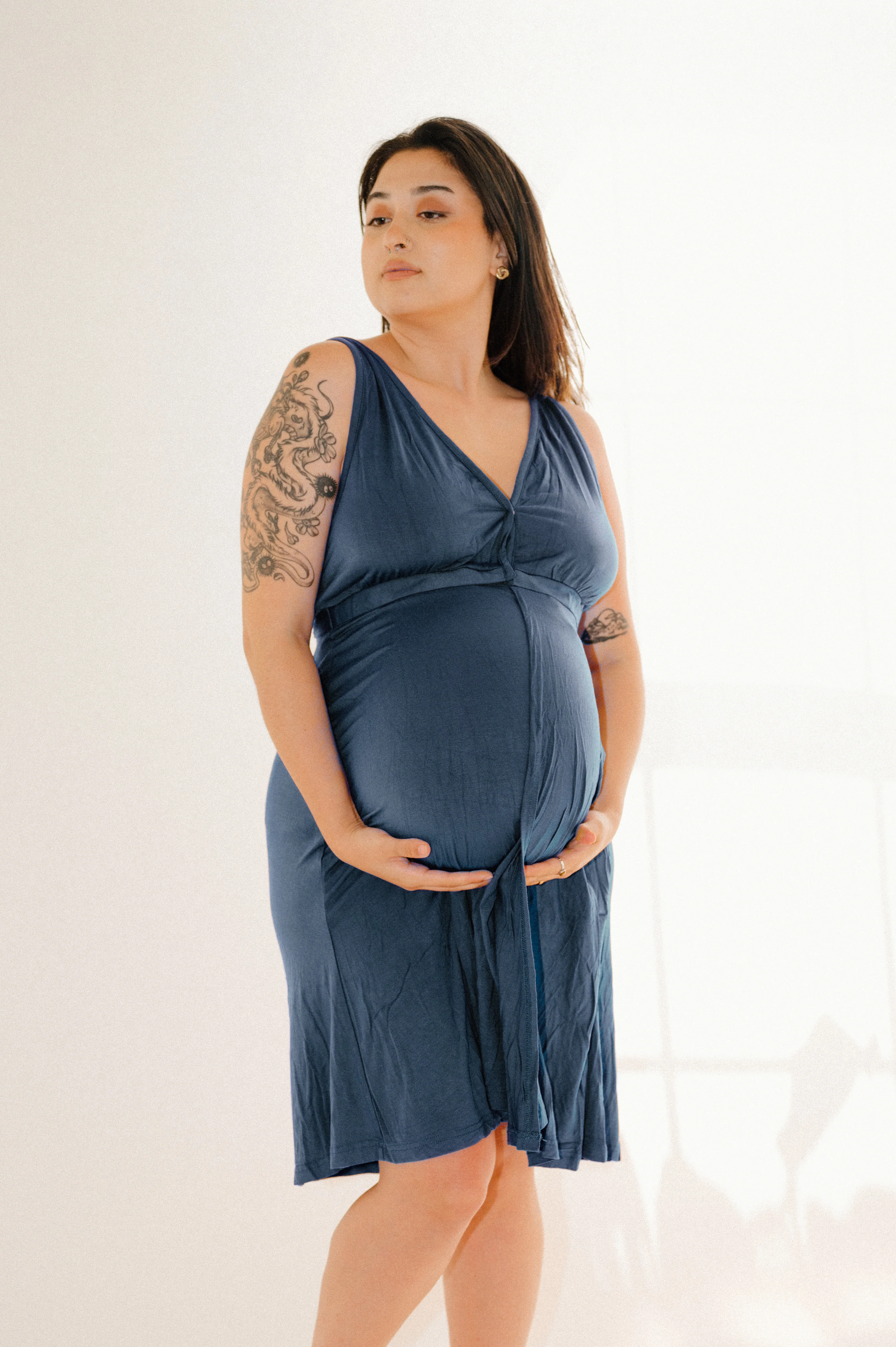 Juliet Labor & Postpartum Gown in Midnight Blue-Limited Time
