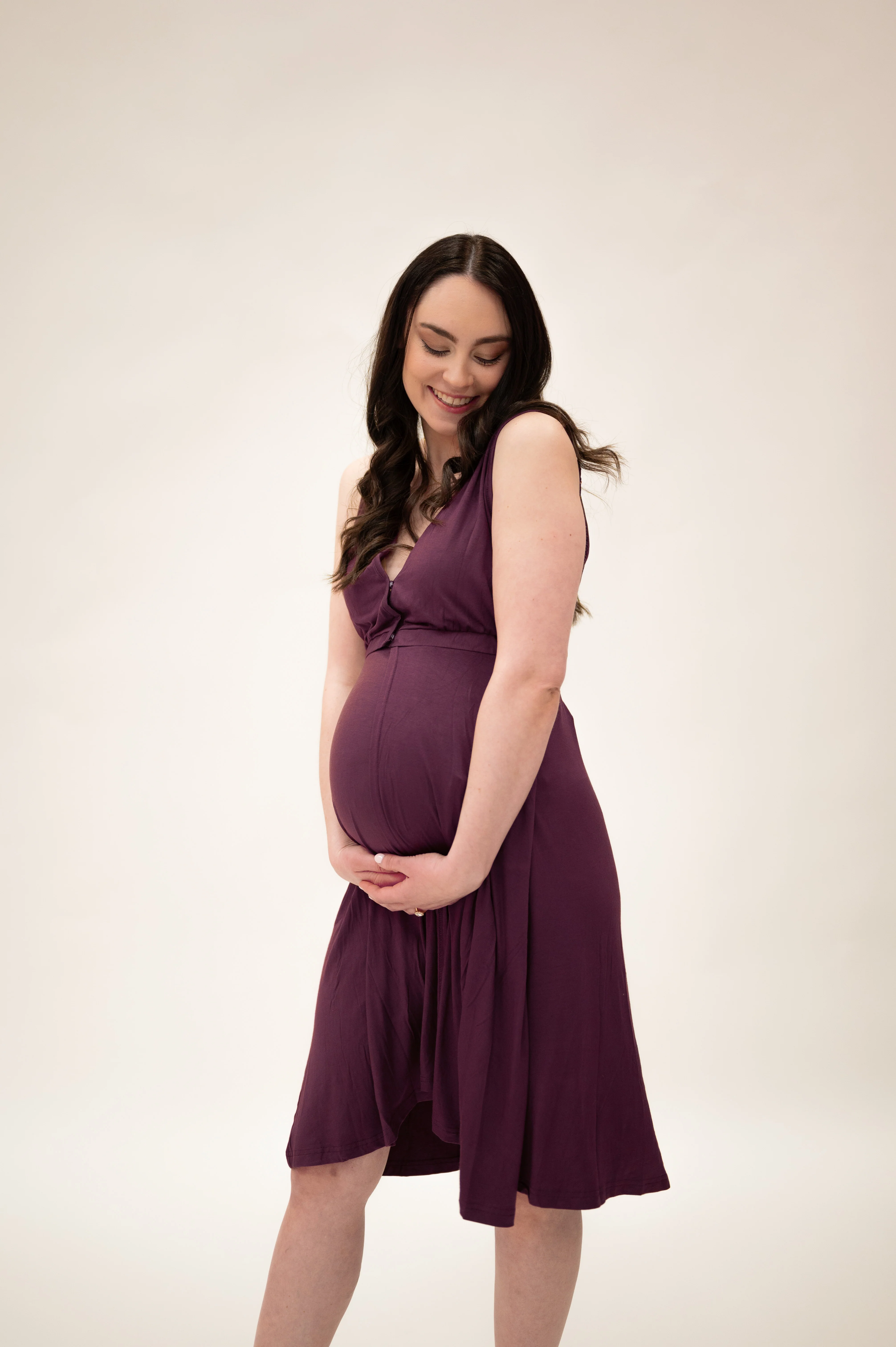 Juliet Labor & Postpartum Gown in Plum-Limited Time - Image 4