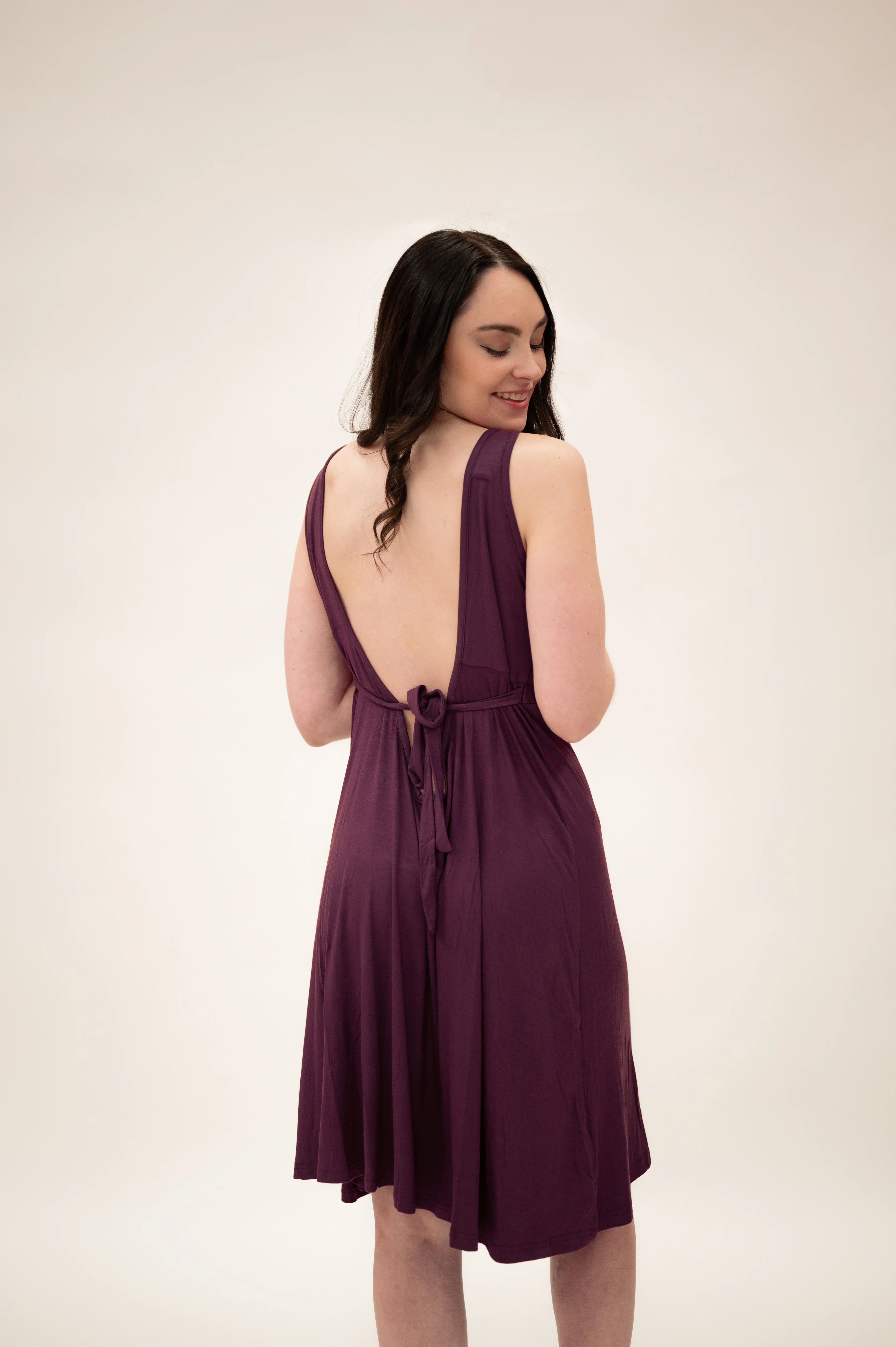 Juliet Labor & Postpartum Gown in Plum-Limited Time - Image 5
