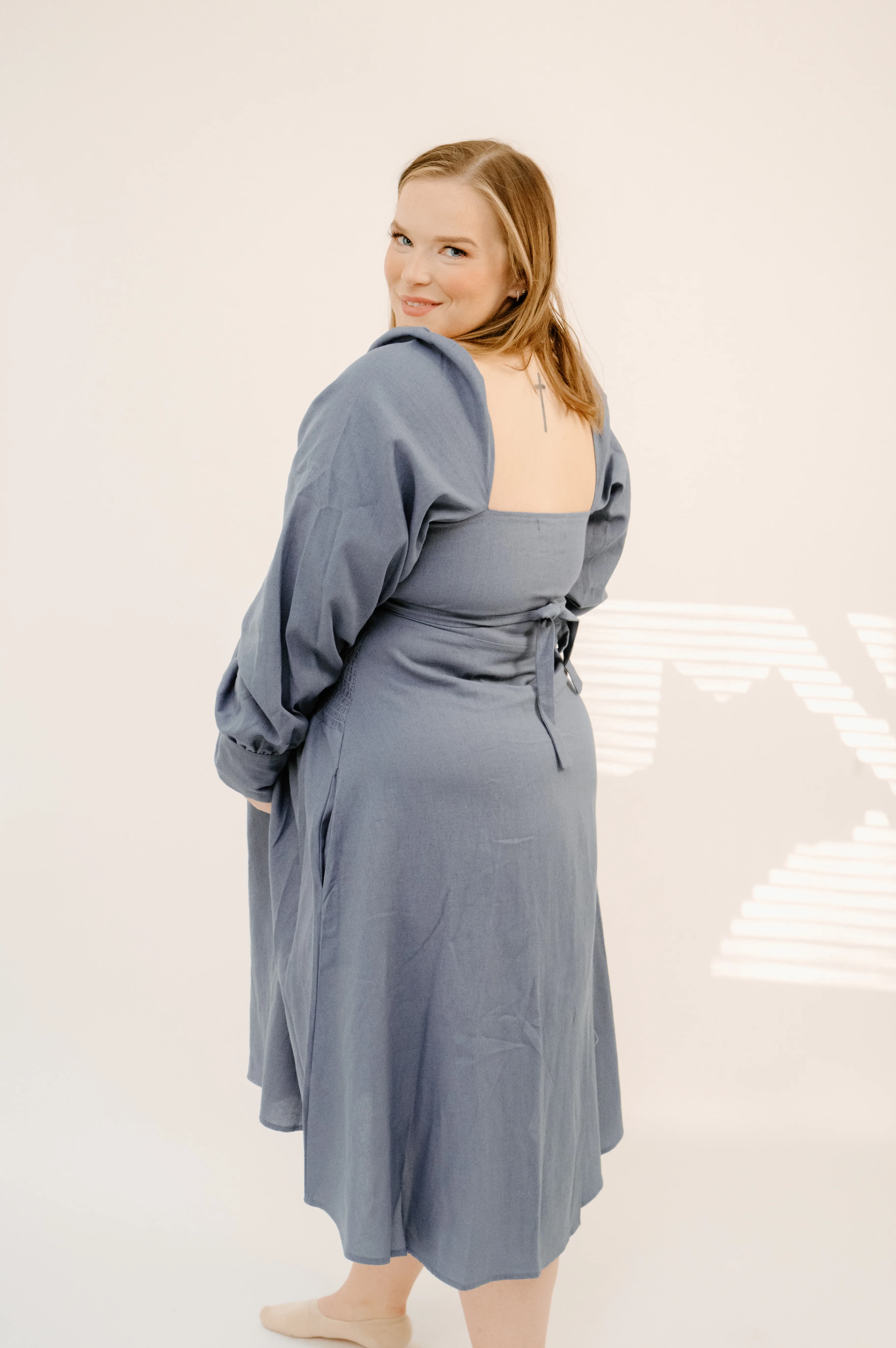 Juniper Dress in Steel Blue - Image 3