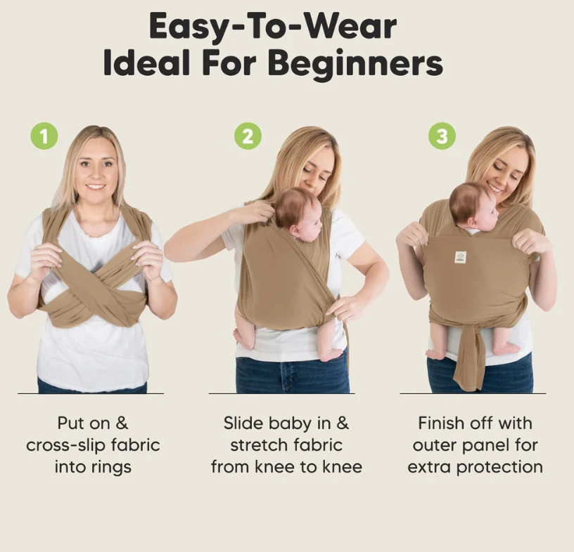 KeaBabies D-Lite Wrap Carrier (Warm Hearth) - Image 3