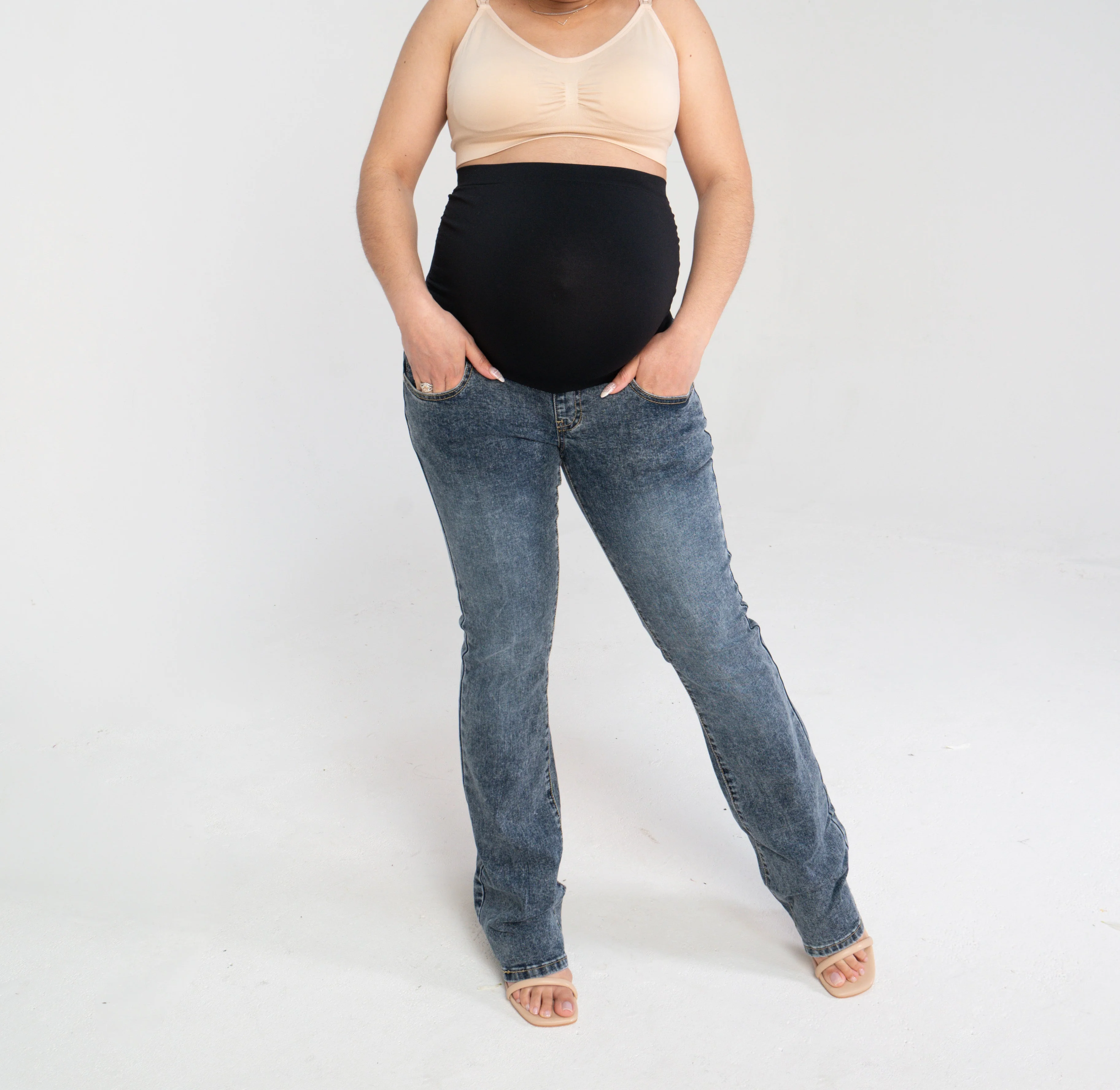 Lila Bootleg Maternity Denim Jeans Indigo - Image 6