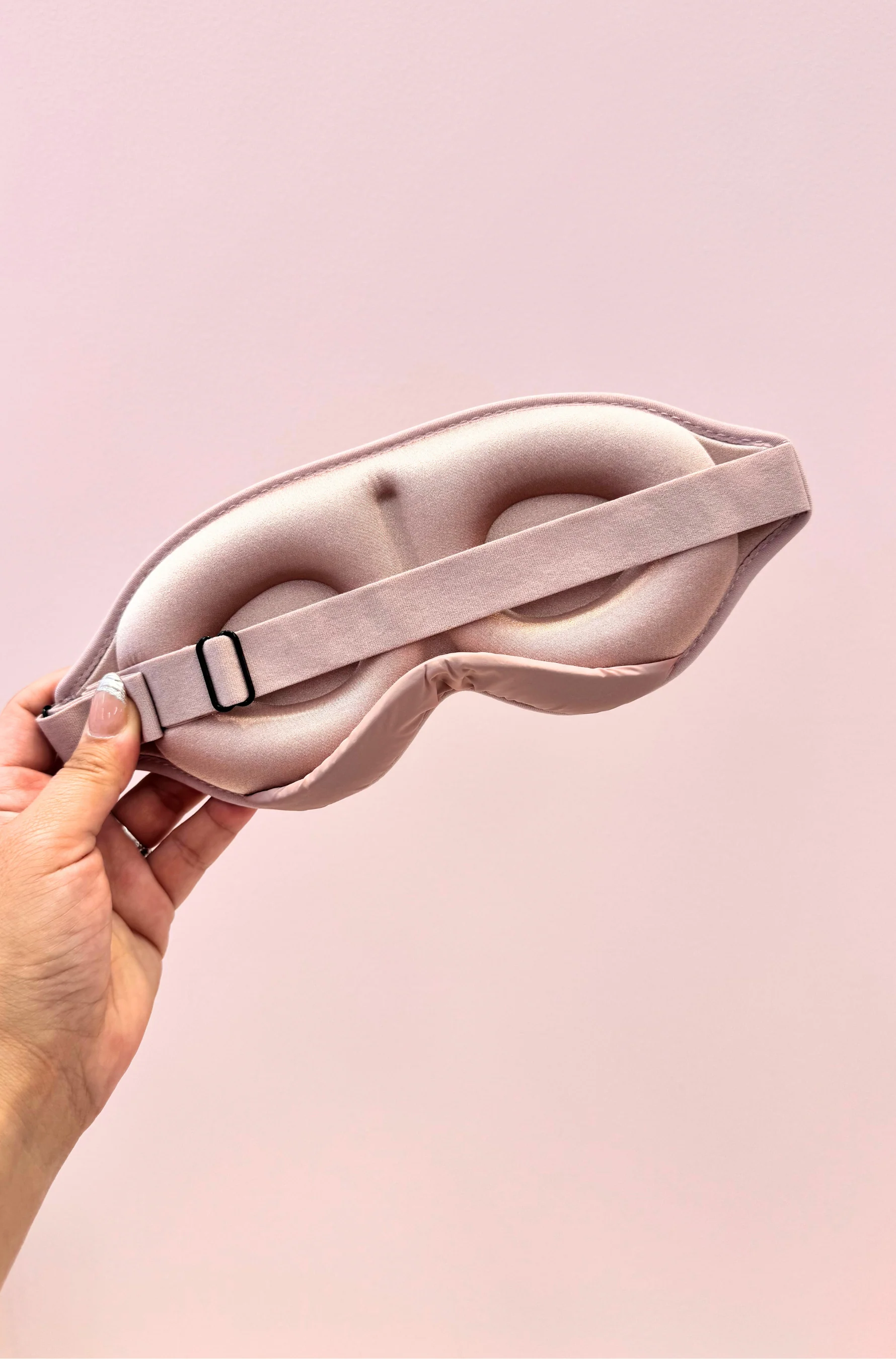 Lila Plush Beauty Eye Mask – Dusty Rose - Image 2