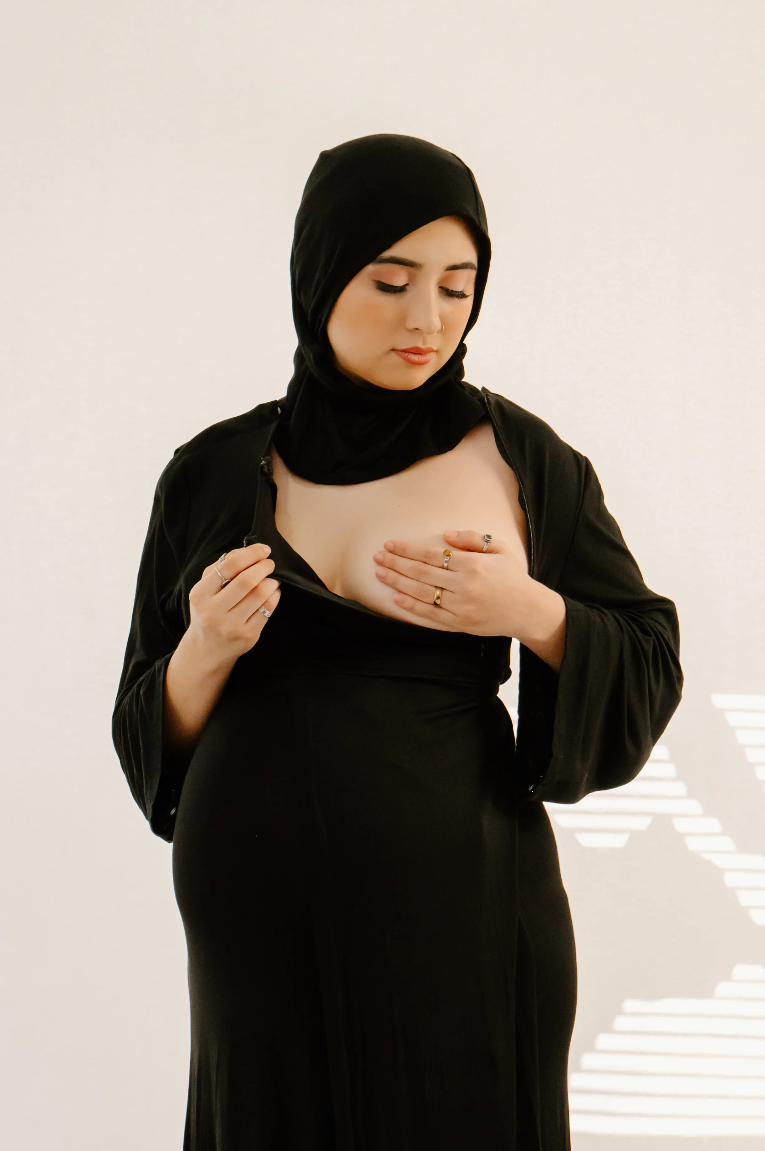 Nadia Labor & Postpartum Gown in Black - Image 3