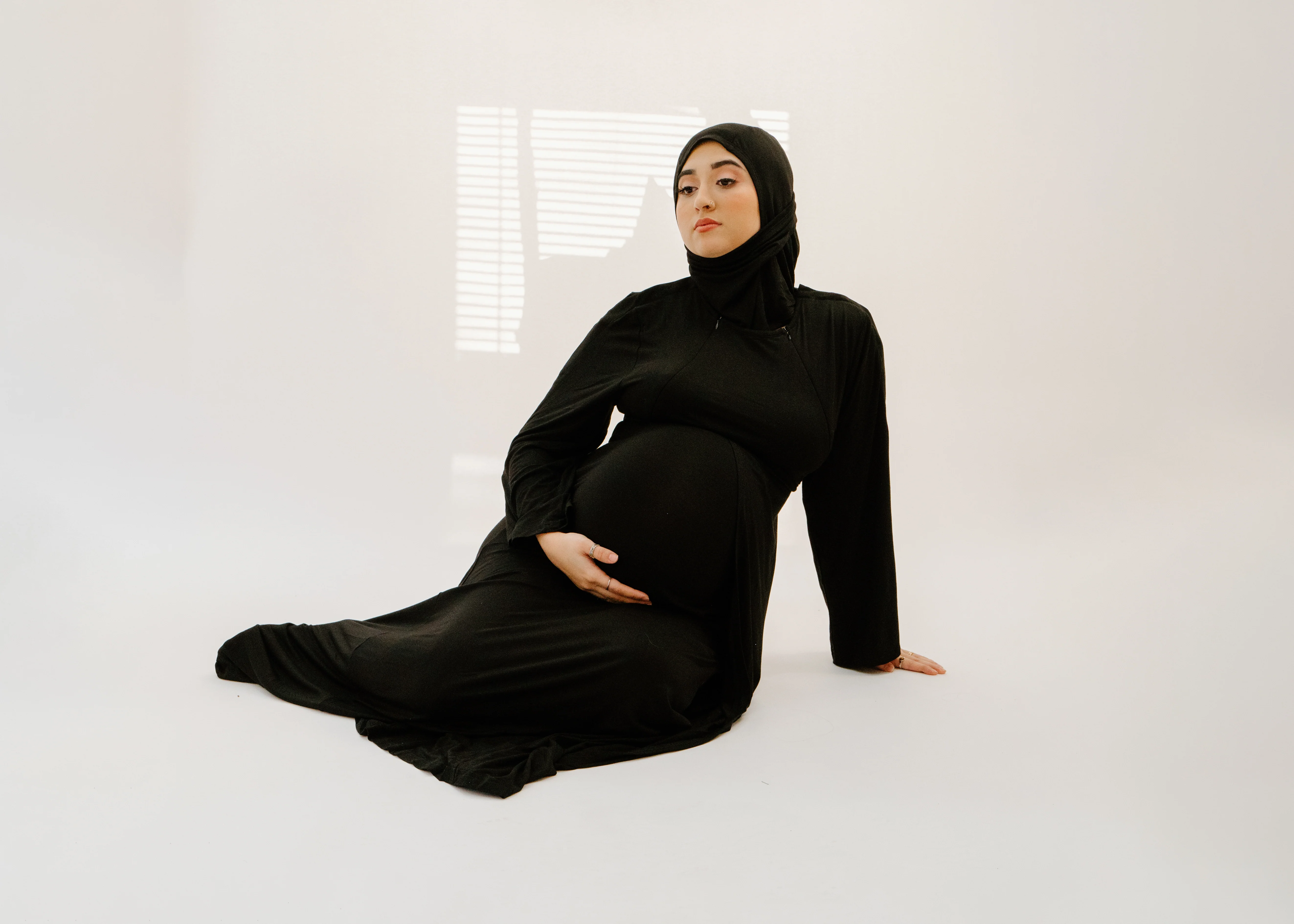 Nadia Labor & Postpartum Gown in Black - Image 7