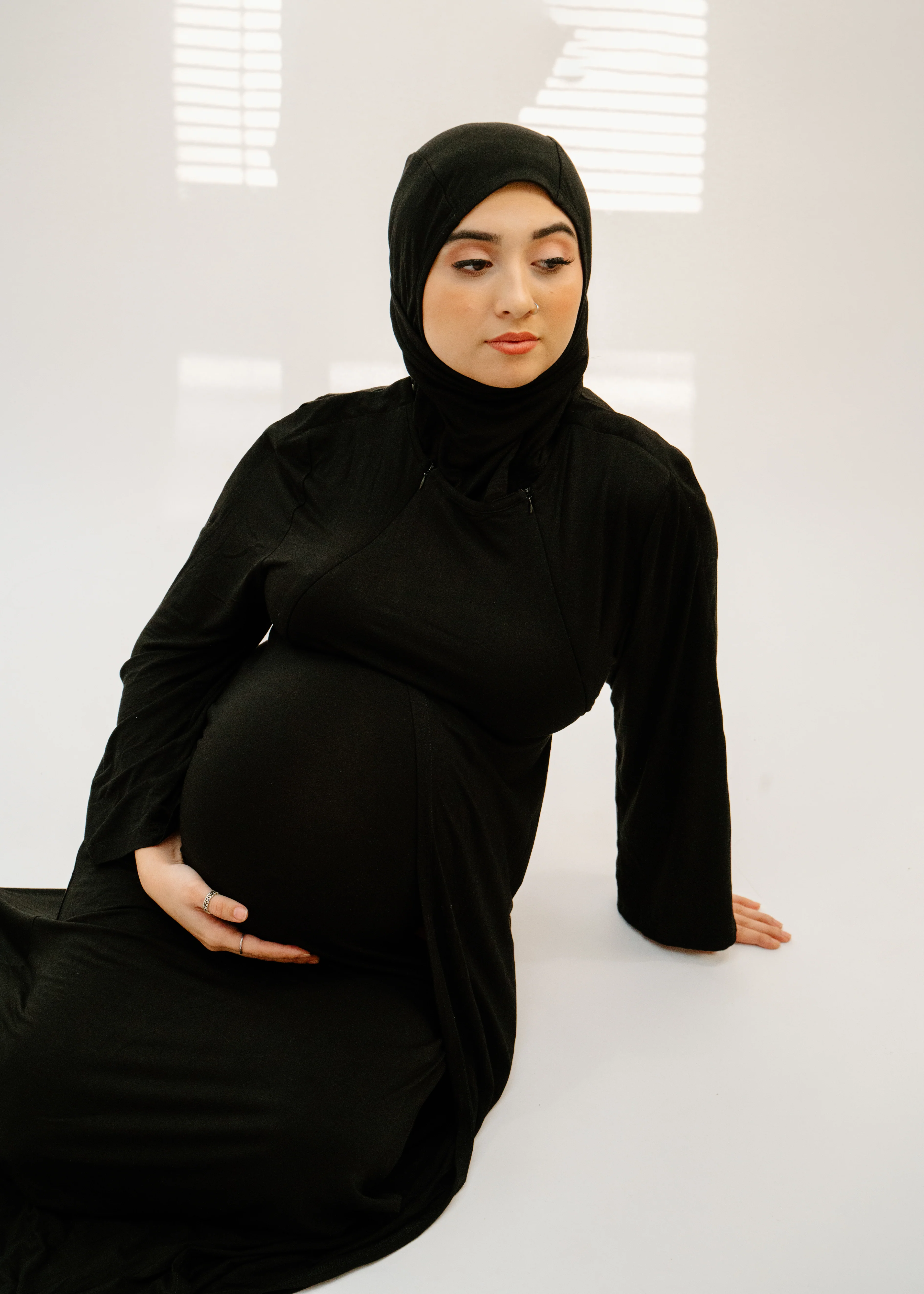 Nadia Labor & Postpartum Gown in Black - Image 8