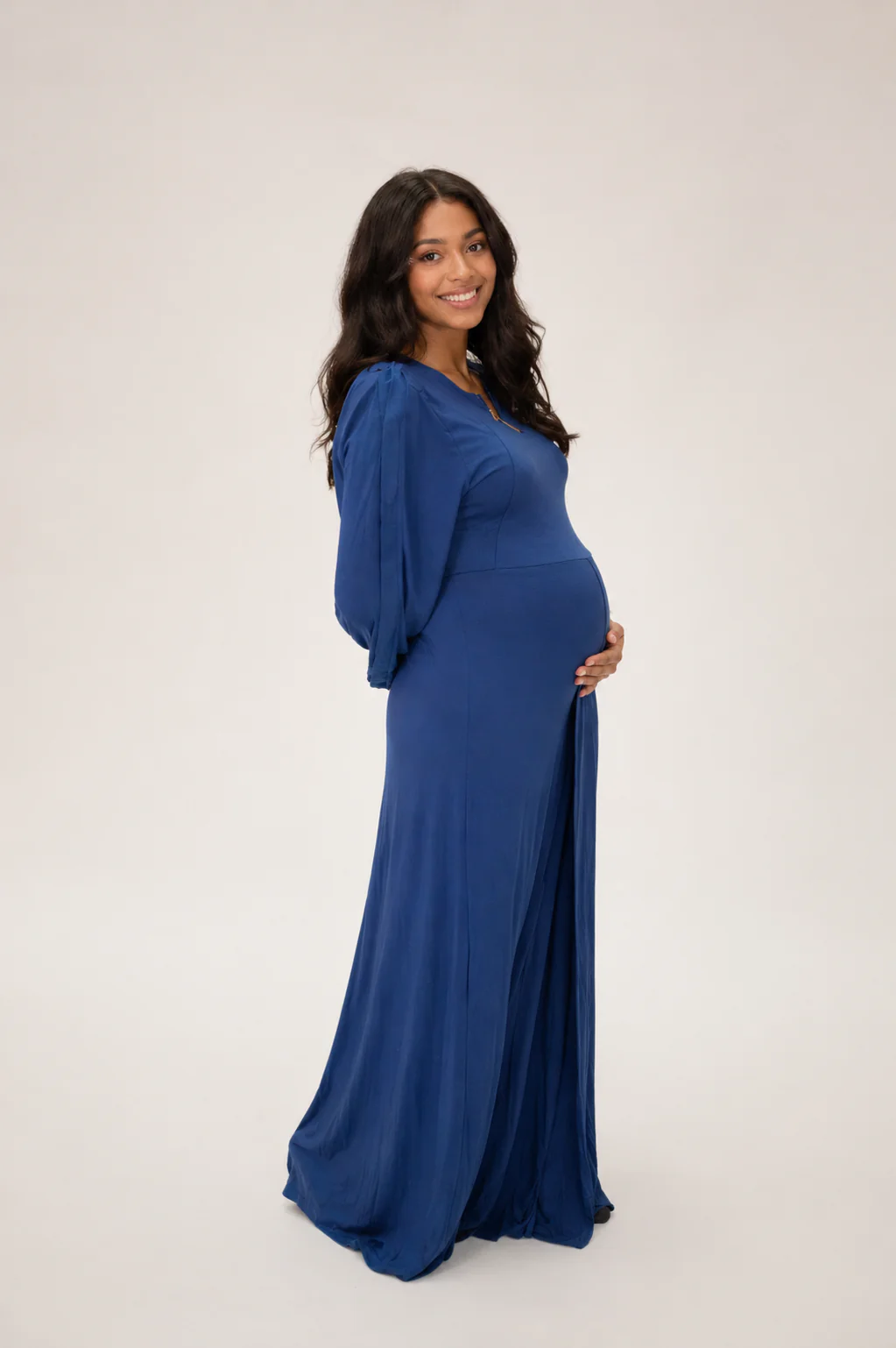 Nadia Labor & Postpartum Gown in Midnight Blue
