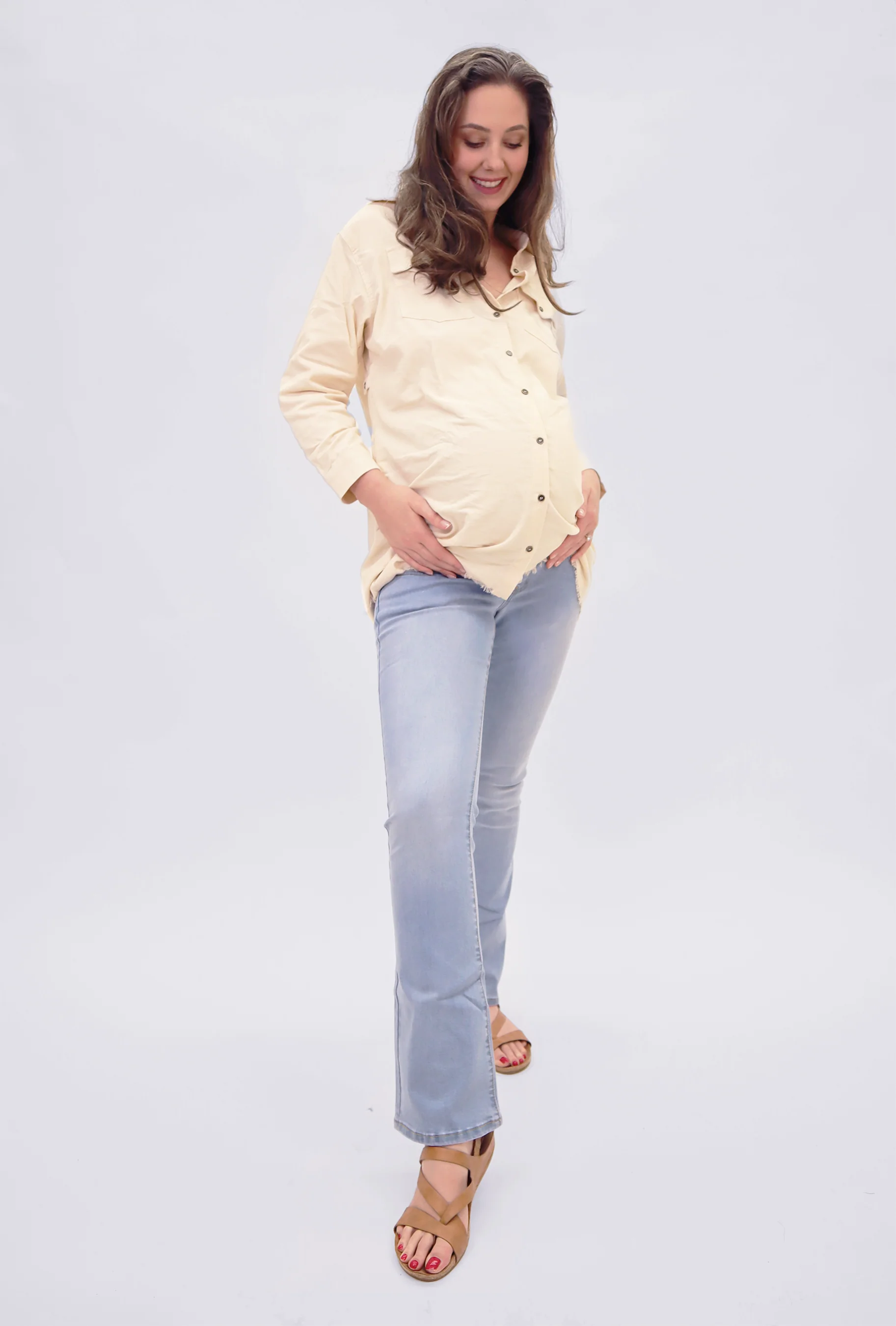 Savannah Maternity Long Sleeve Button-Up Shirt