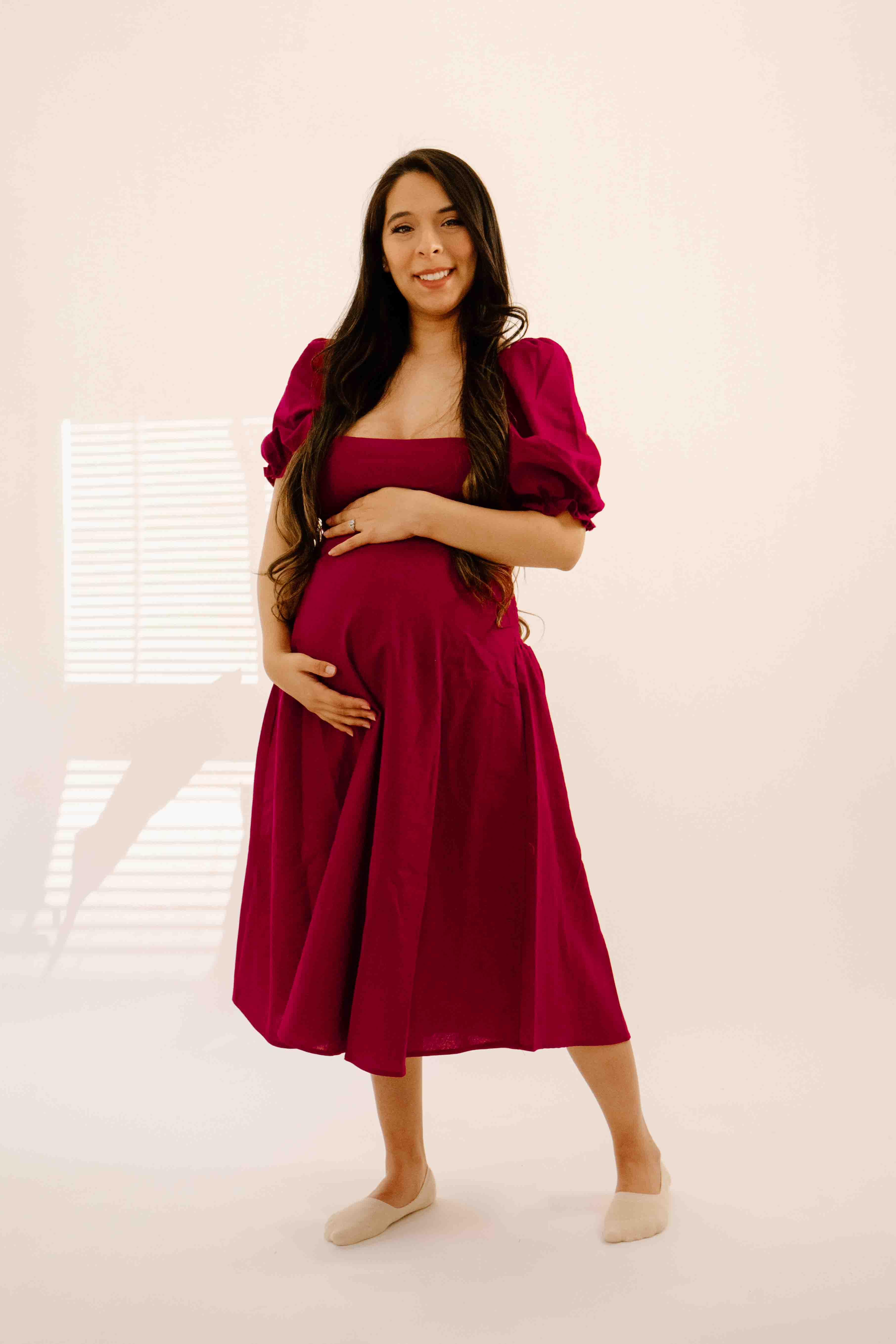 Selena Dress in Merlot - Image 2