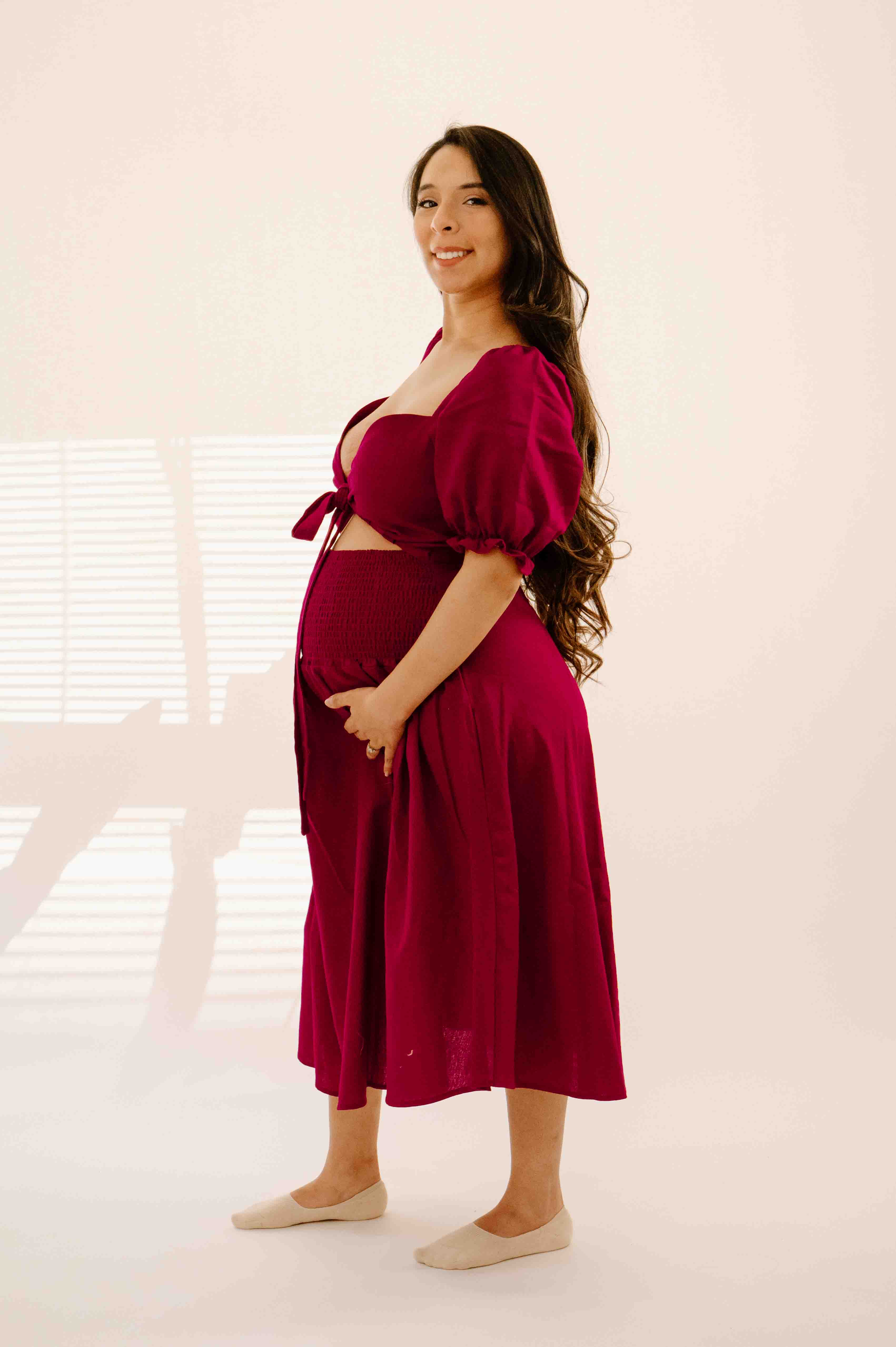 Selena Dress in Merlot - Image 5