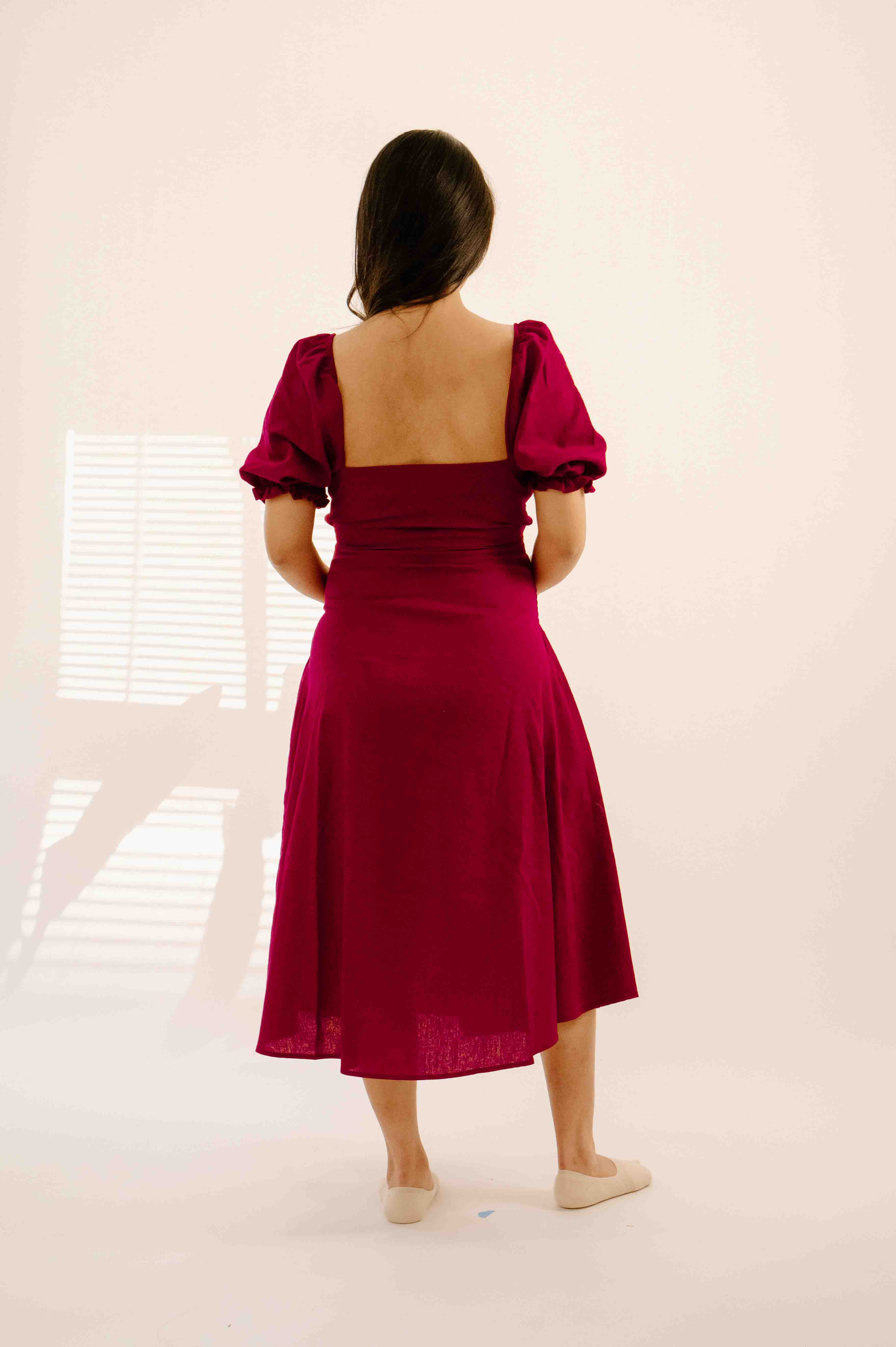 Selena Dress in Merlot - Image 6